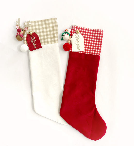 Gingham Christmas Stocking