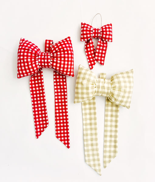 Gingham Christmas Bows