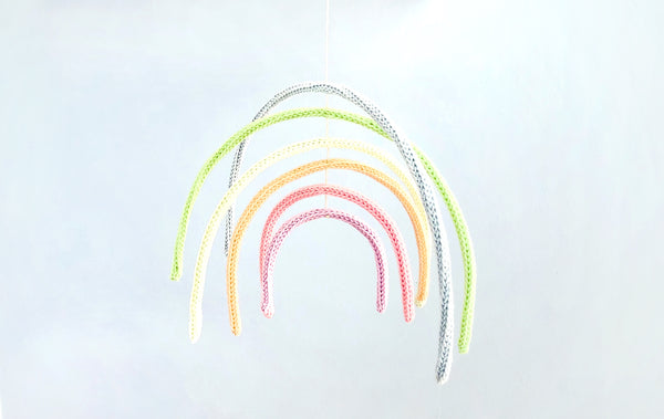 Knitted Rainbow Mobile